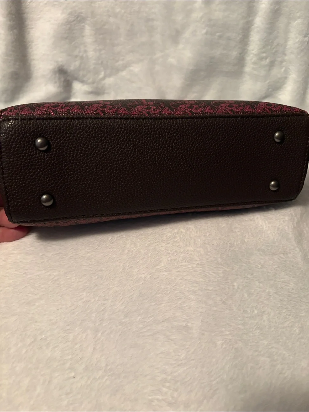 Ed Hardy Burgundy Red Tiger Embroidered Frame Clutch